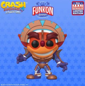 FUNKO de Crash Bandicoot Metalizado con armadura de la FUNKON Summer California 2021 - FUNKO Convención