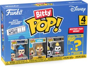 Funko Bitty Pop De Disney 4 En 1 Con Sorcerer Mickey, Chop Y Minnie Princesa