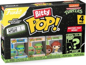 Funko Bitty Pop De Las Tortugas Ninja Adolescentes De Leonardo, Michelangelo Y April O’neil