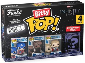 Funko Bitty Pop De Capitán América, Nick Furia Y Thor De Marvel The Infinity Saga