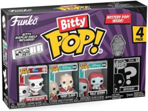 Funko Bitty Pop De Santa Jack Skellington, Sandy Claws Y Sally De Pesadilla Antes De Navidad